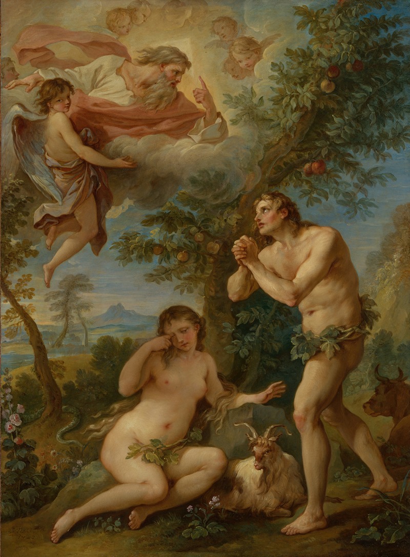 Charles-Joseph Natoire - The Rebuke of Adam and Eve