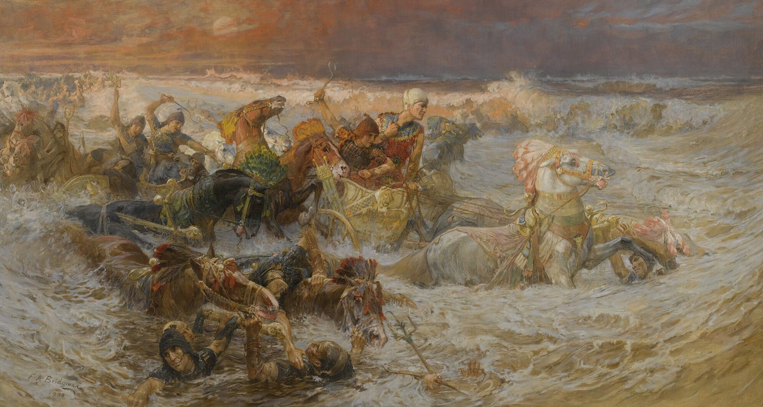 Frederick Arthur Bridgman - Pharaoh And His Army Engulfed By The Red Sea