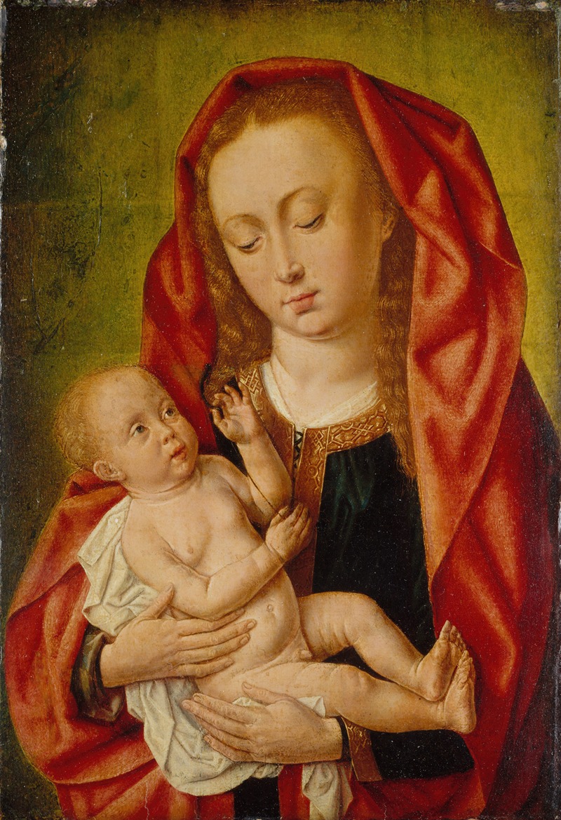 Virgin and Child with a Dragonfly by Master of Saint Giles - Artvee