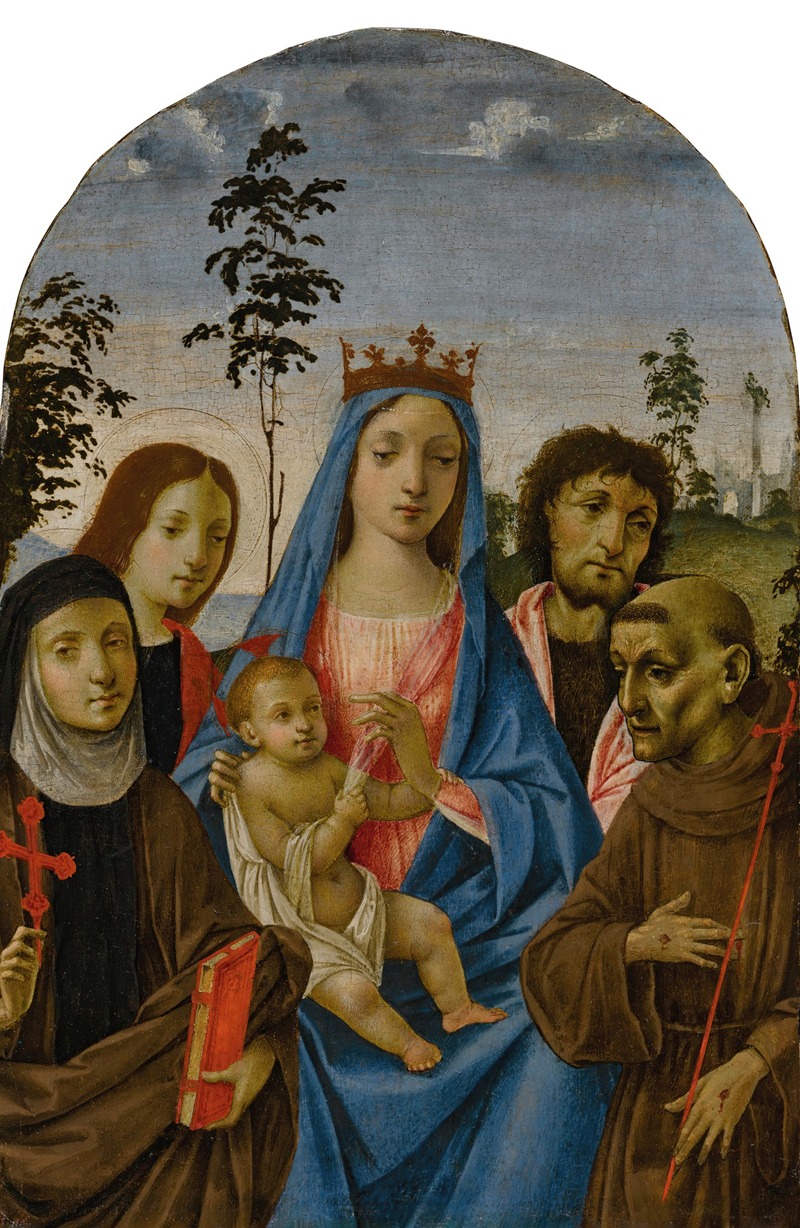 Michelangelo di Pietro Membrini - Madonna and Child with Saints Clare, John the Evangelist, John the Baptist, and Francis