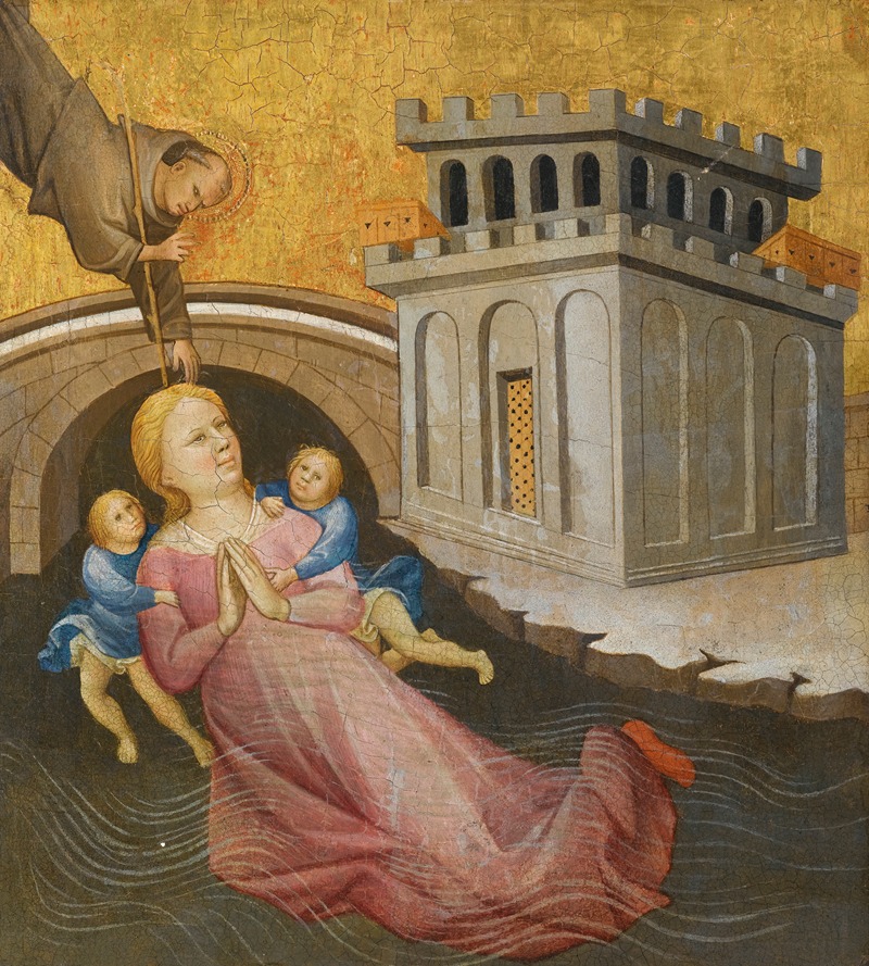 Gherardo di Jacopo di Neri - A Franciscan Saint Miraculously Saving A Woman From Drowning