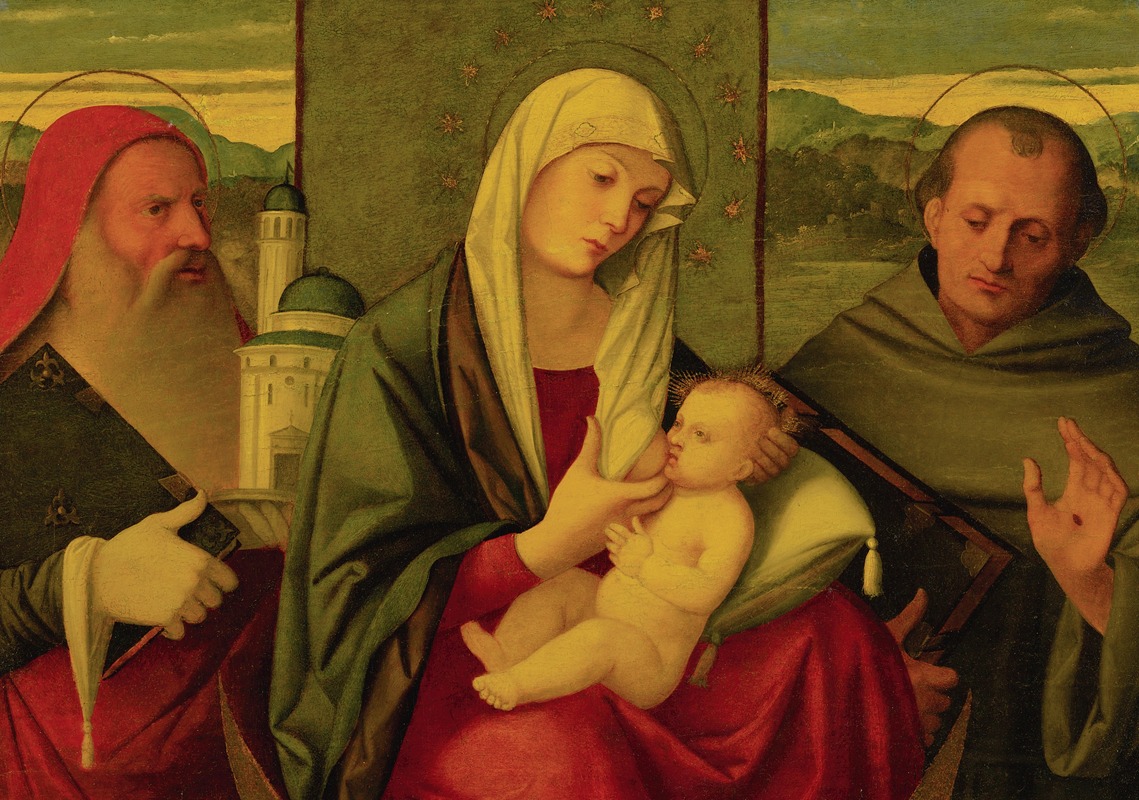 Girolamo da Santacroce - Madonna And Child With St. Jerome And St. Francis