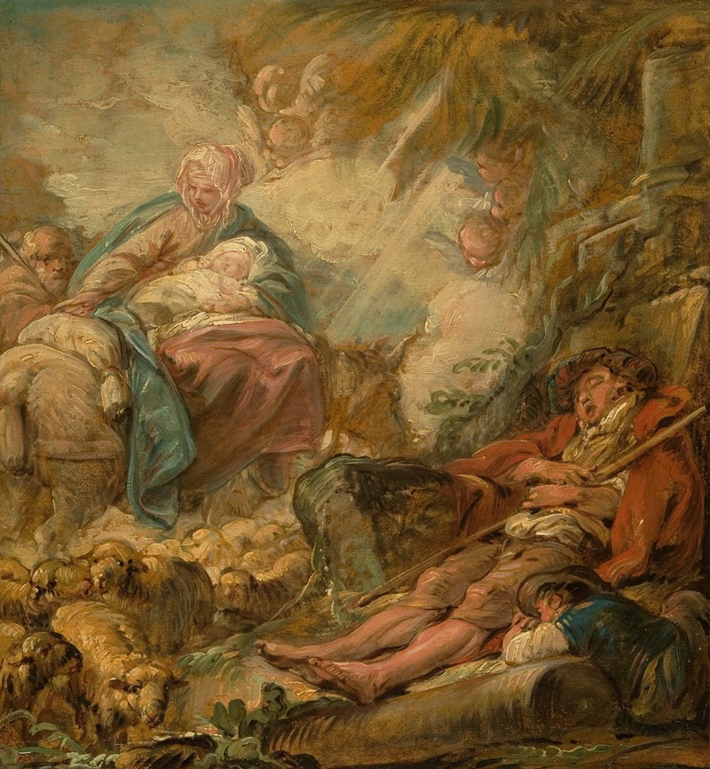 Jean-Baptiste Deshays - Shepherds Dreaming of the Flight into Egypt