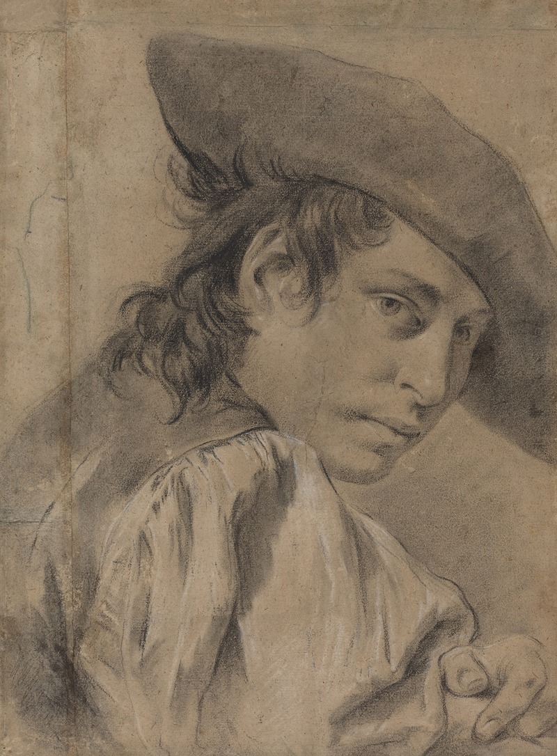 Giovanni Battista Piazzetta - A Young Man in a Broad Hat