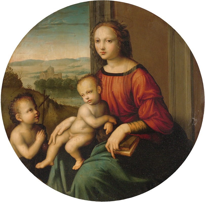 Master of the Scandicci Lamentation - Madonna And Child With The Infant Saint John The Baptist