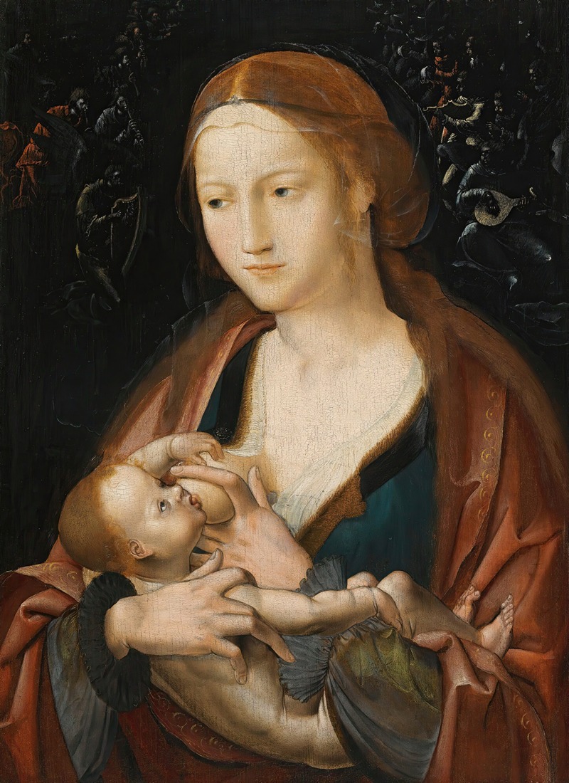 School of Bruges - Virgin And Child With A Heavenly Host