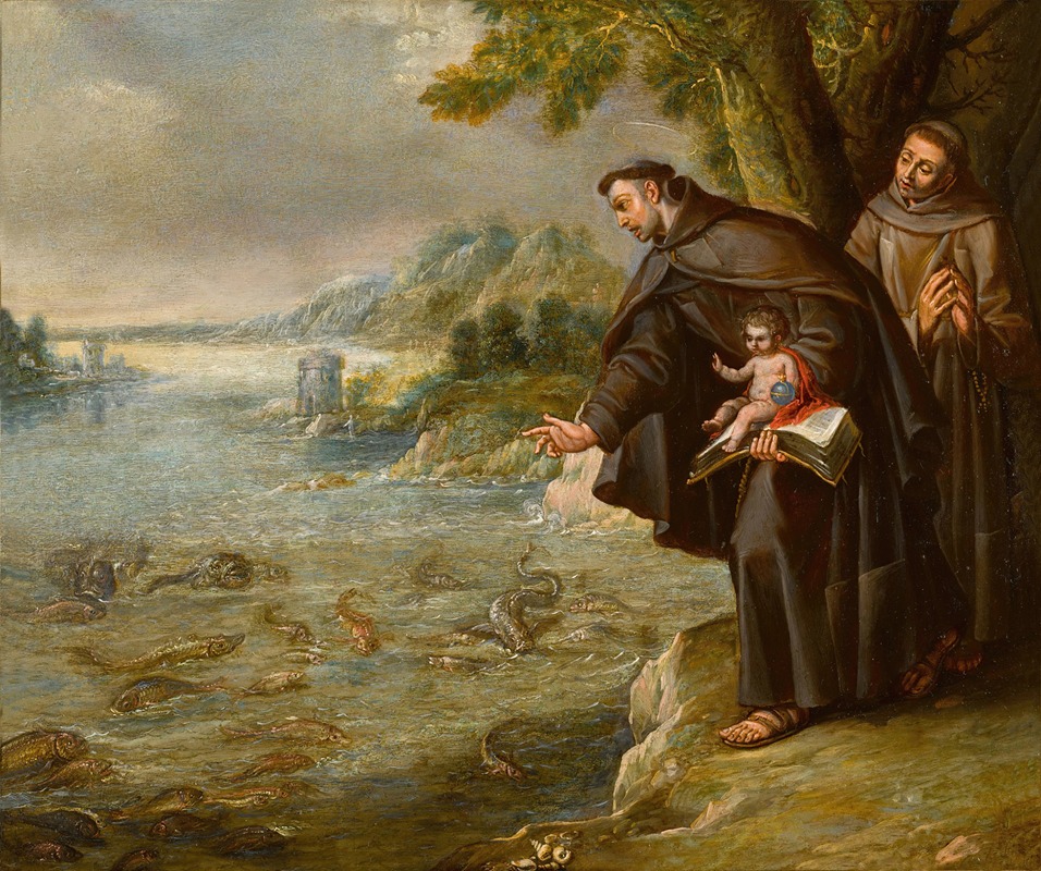 Circle of Francisco Rizzi - The Sermon of Saint Anthony and the Fish