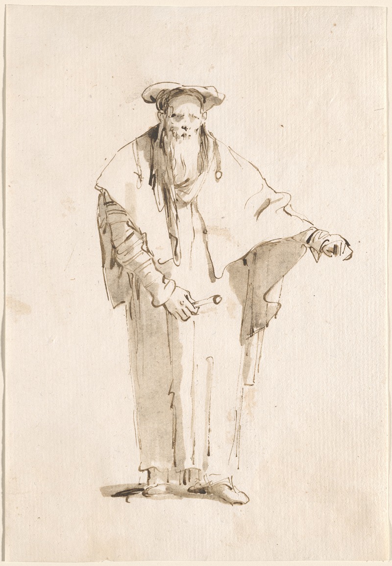 Giovanni Battista Tiepolo - A Standing Oriental Holding a Rod