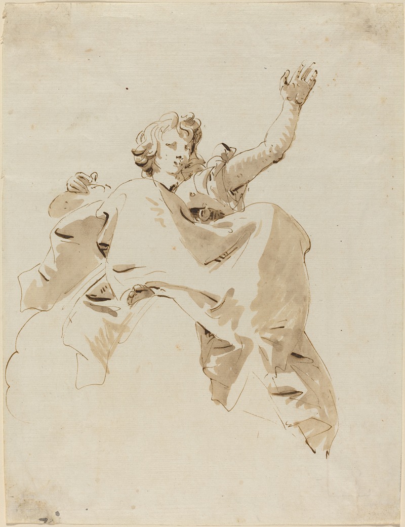 Giovanni Battista Tiepolo - A Woman Seated on a Cloud, Seen from Below