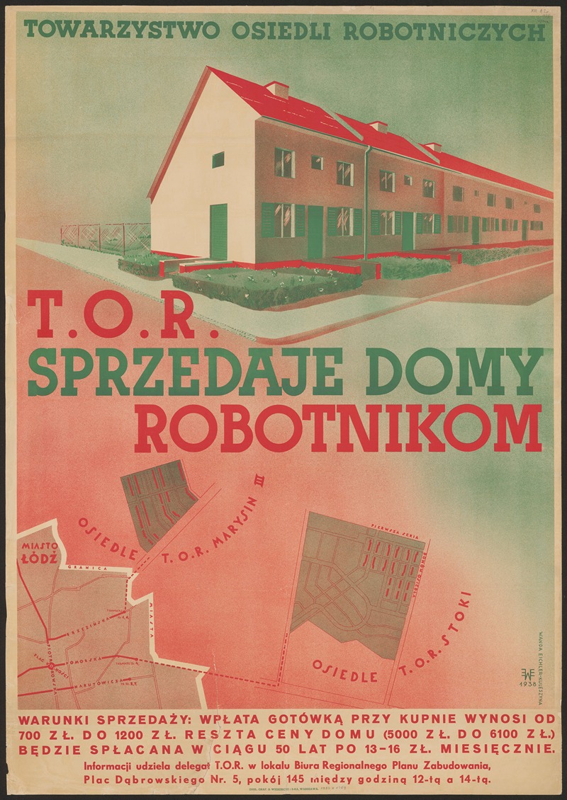 B. Wierzbicki - Towarzystwo Osiedli Robotniczych T.O.R. sprzedaje domy robotnikim