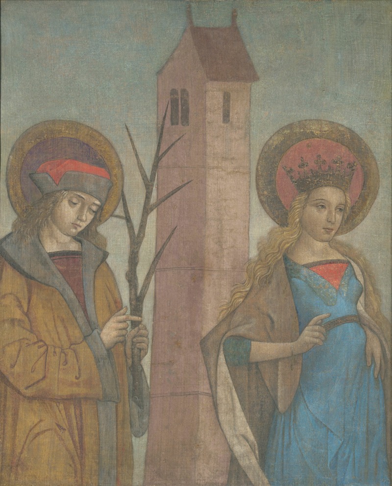 German School - Diptych of Saints Achatius, Barbara, Apollonia, and Sebald