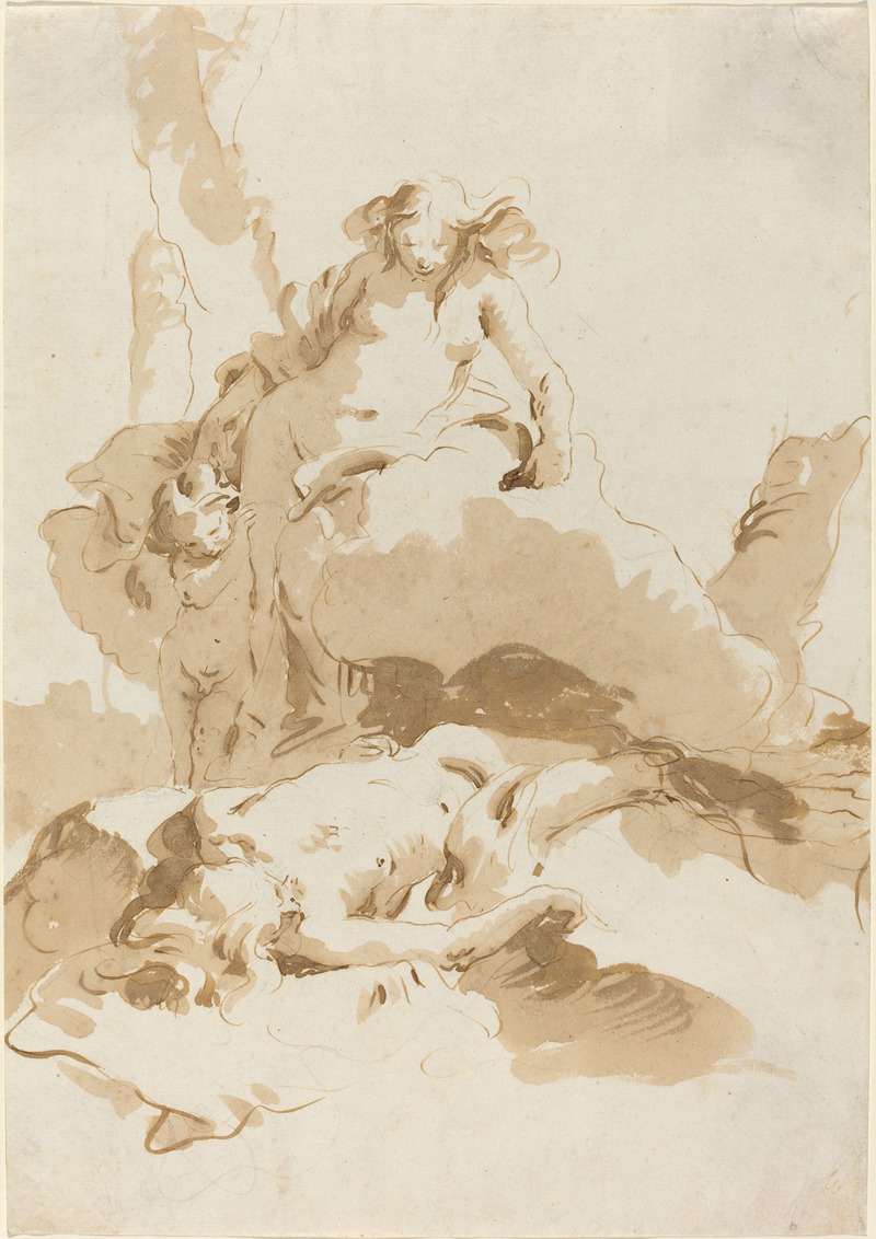 Giovanni Battista Tiepolo - Venus and Cupid Discovering the Body of Adonis