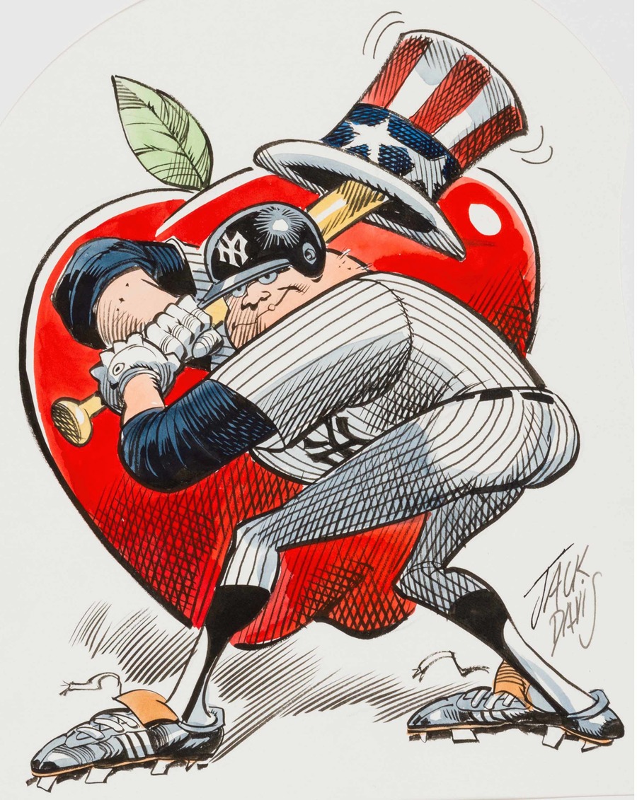 New York Yankees Baseball Illustration by Jack Davis - Artvee