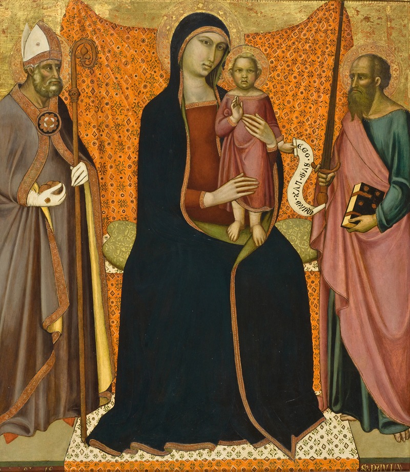 Luca di Tommè - Madonna and Child with Sts. Nicholas and Paul