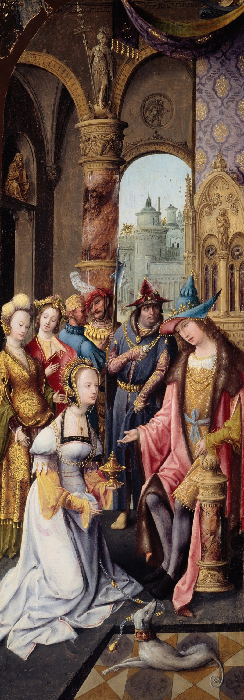 Master of the Antwerp Adoration Group - King Solomon Receiving the Queen of Sheba