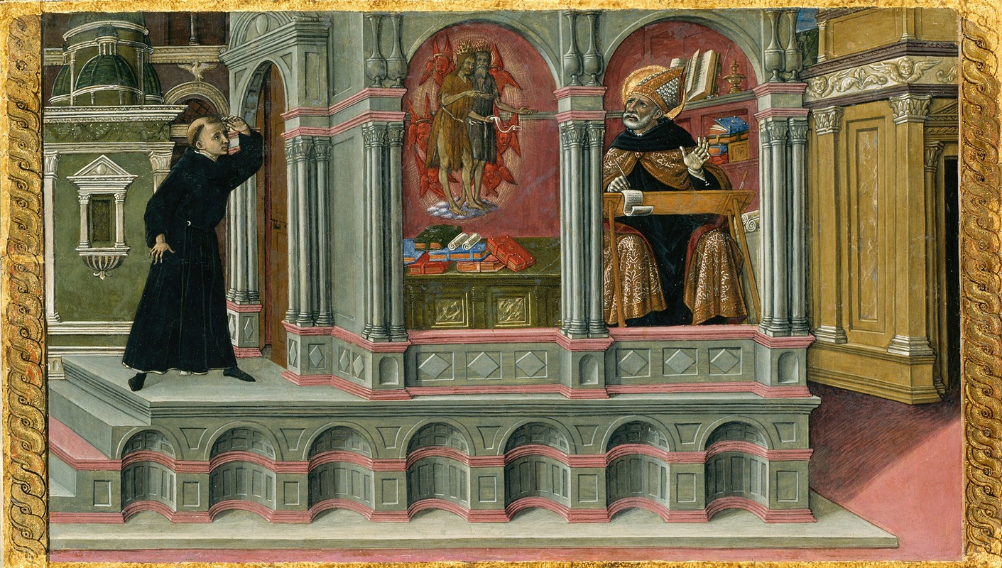 Matteo di Giovanni - Saint Augustine’s Vision of Saints Jerome and John the Baptist