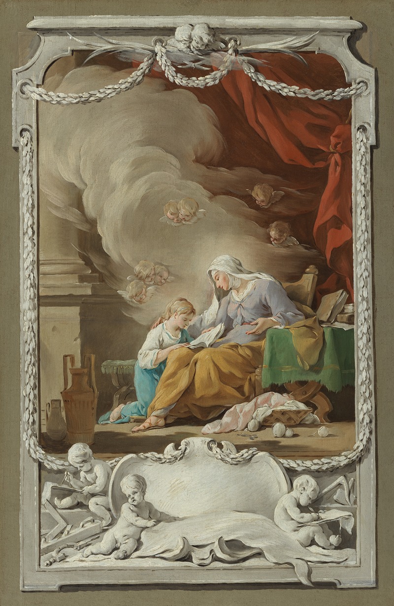 Nöel Hallé - St. Anne Revealing to the Virgin the Prophecy of Isaiah
