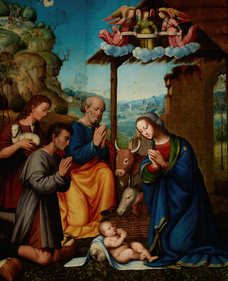 Tommaso Fiorentino - Adoration of the Shepherds (Adoration of the Child by Mary, St Joseph and Shepherds)
