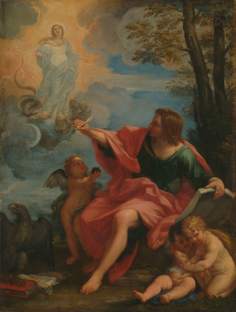 Circle of Carlo Maratti - Saint John the Evangelist on Patmos