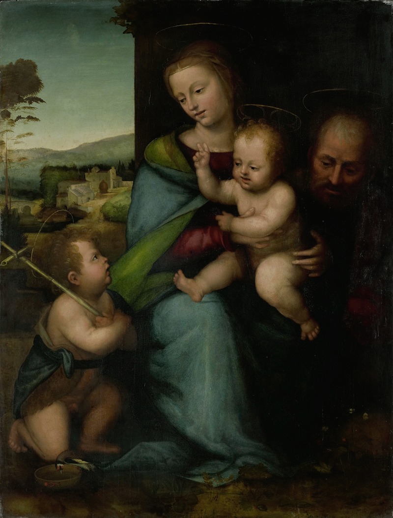 Circle of Fra Bartolommeo - The Holy Family with the Infant John the Baptist