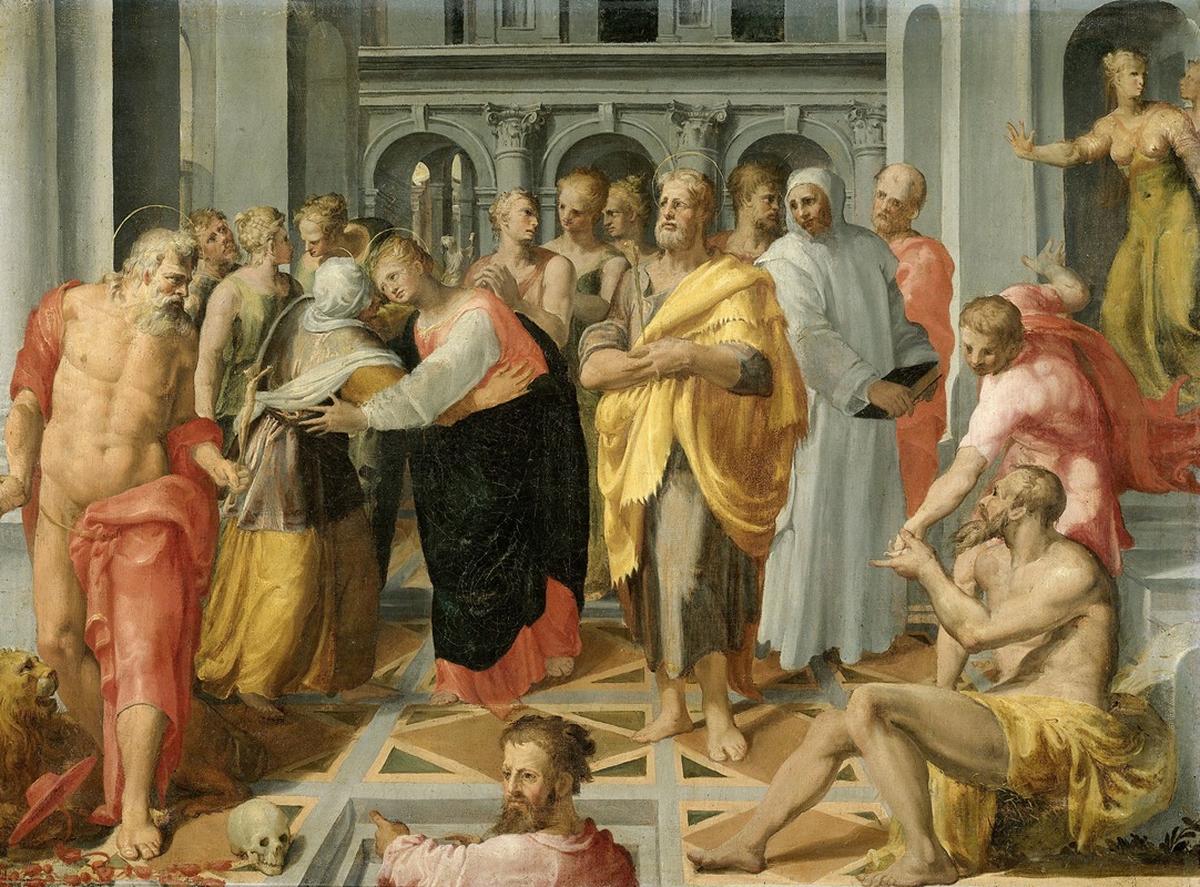 Circle of Pellegrino Tibaldi - Visitation (Meeting of Mary and Elizabeth in the Presence of Saints Joseph and Jerome)