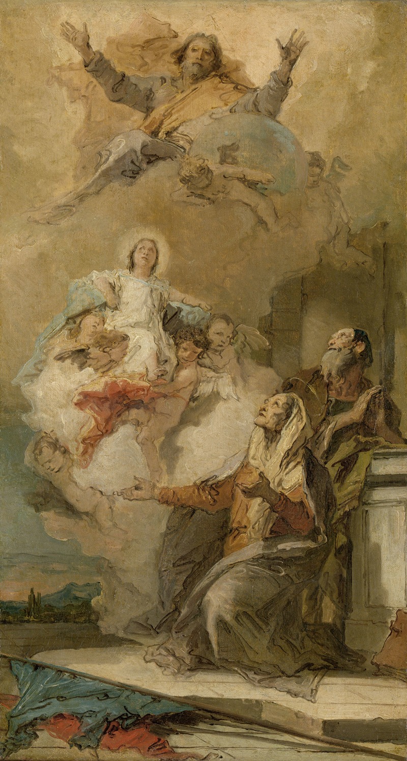 Giovanni Battista Tiepolo - The Immaculate Conception (Joachim en Anna receiving the Virgin Mary from God the Father)