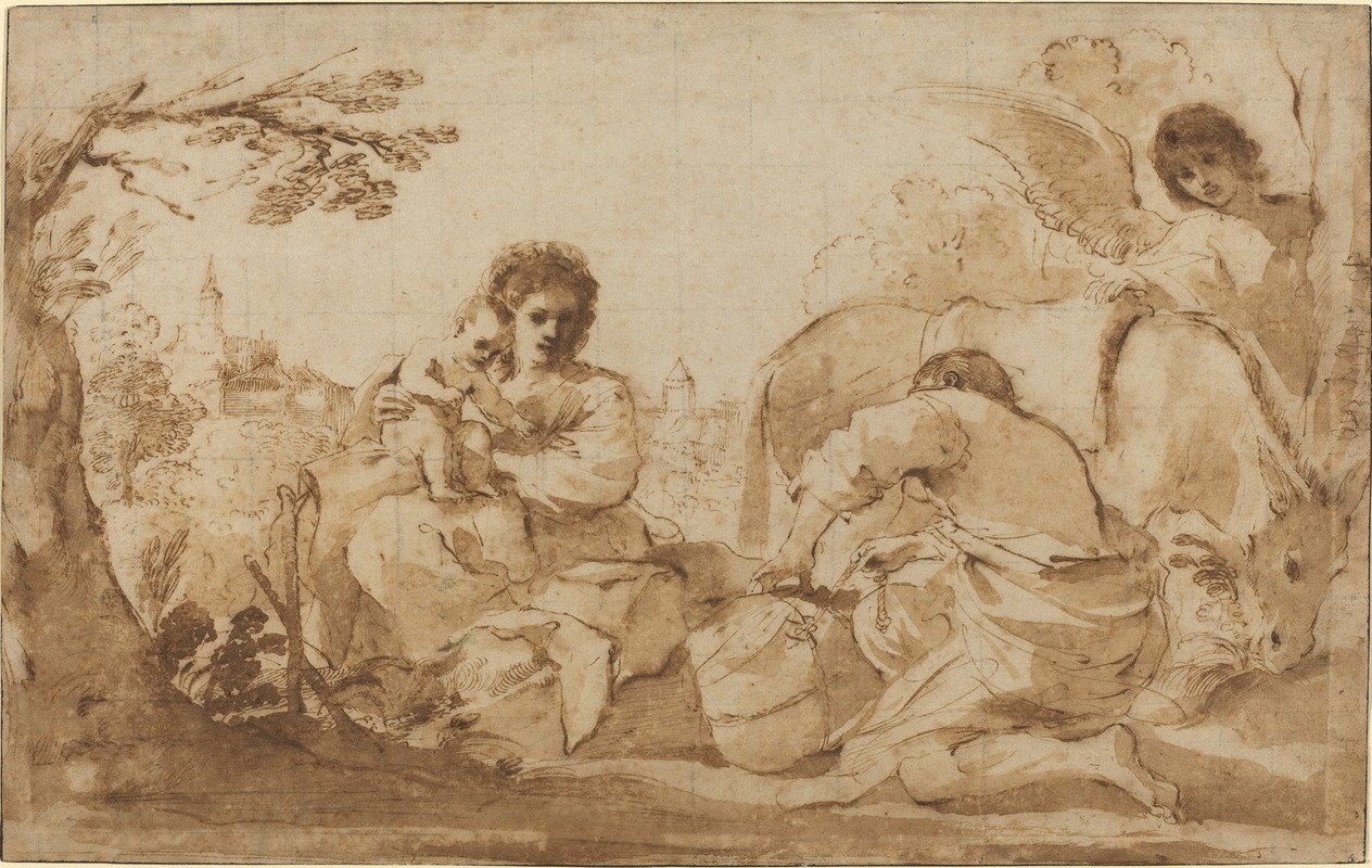 Guercino - The Rest on the Flight into Egypt