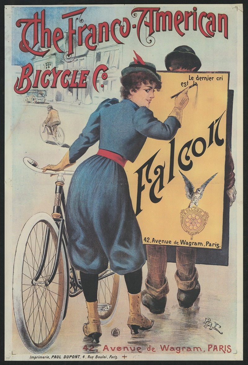 Imp. Paul Dupont - The Franco-American Bicycle C°; Le dernier crie est Falcon