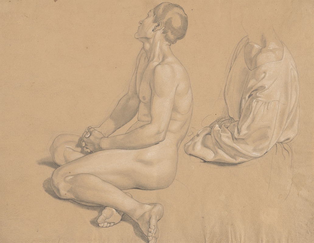 Gustav Heinrich Naecke - A Seated Man Nude and then Clothed