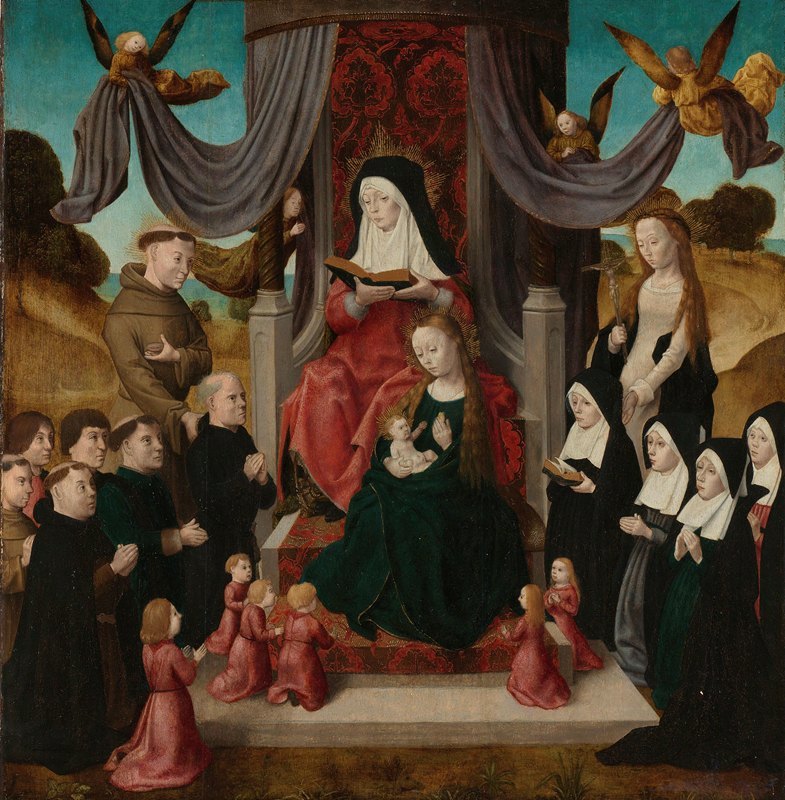 Master of the Saint John Panels - Virgin and Child with Saint Anne and Saints Francis and Lidwina, with Donors (Anna Selbdritt)