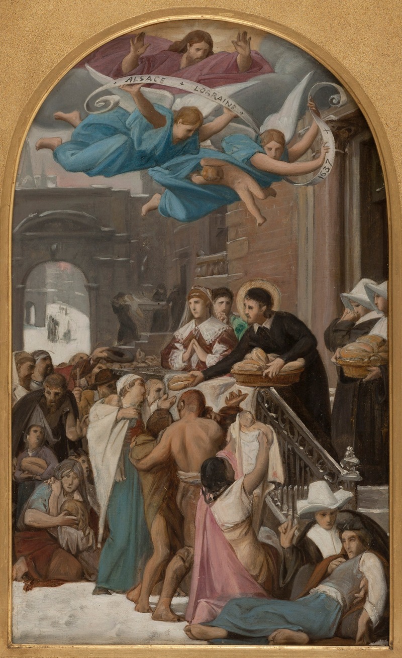 Jean Lecomte du Nouÿ - Saint Vincent de Paul secourant les Lorrains après la guerre de 1637