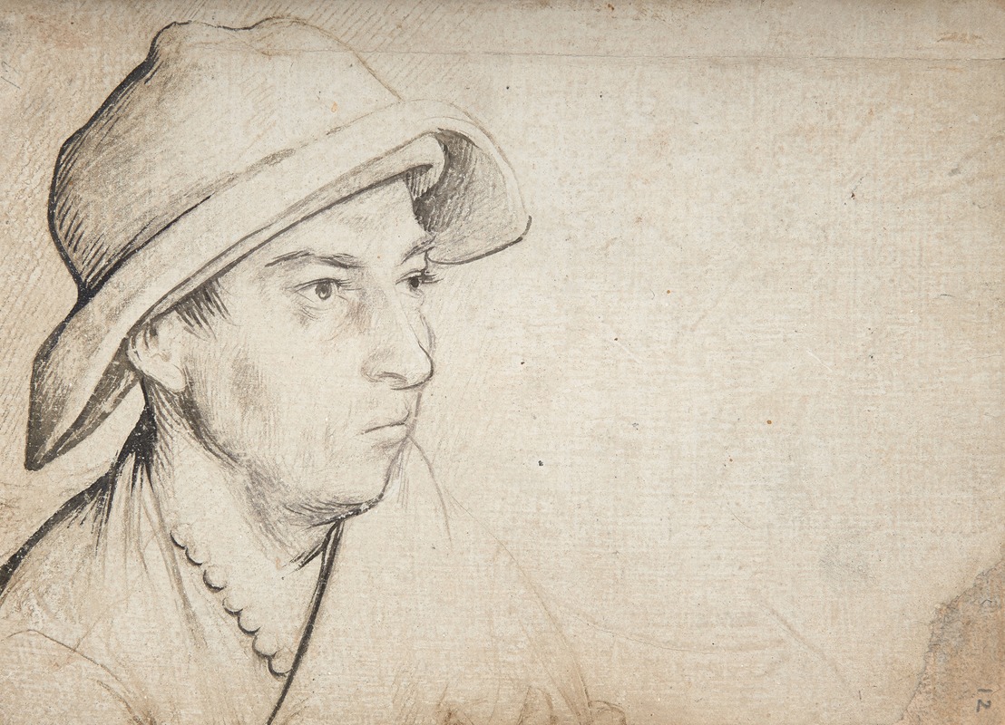 Hans Holbein The Elder - Junger Mann mit breitrandigem Hut und Halskette