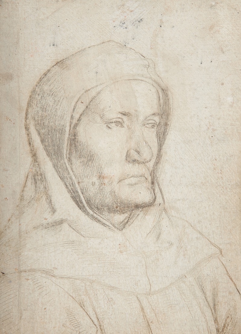 Hans Holbein The Elder - Mönch mit übergezogener Kaputze nach rechts