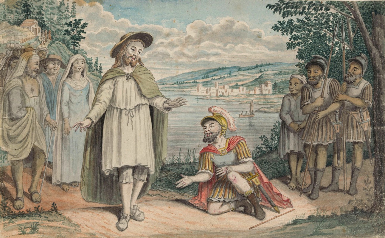 Jan Brandes - Centurio van Kafarnaüm knielt voor Christus