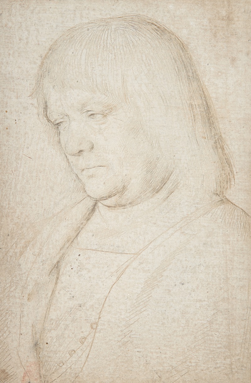 Hans Holbein The Elder - Sinnender Mann mit langem Haar