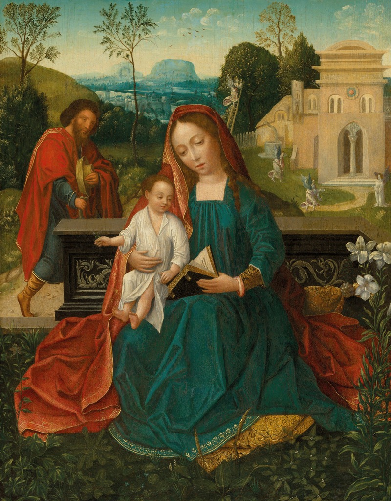 Netherlandish School - The Holy Family in a landscape