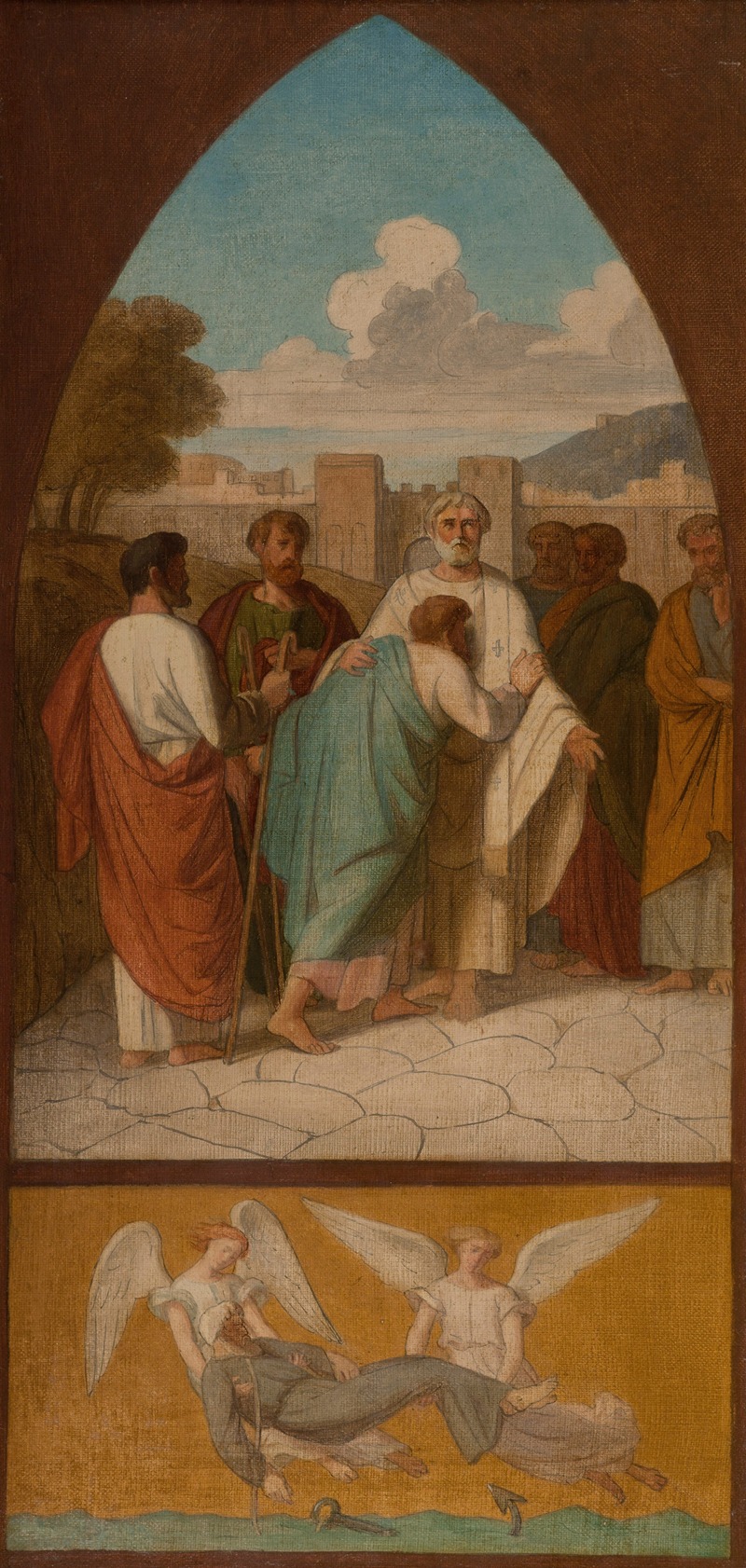 Pierre-Auguste Pichon - Le pape saint Clément envoyant des missionnaires dans les Gaules. Les Anges retirent de la mer le corps de saint Clément.