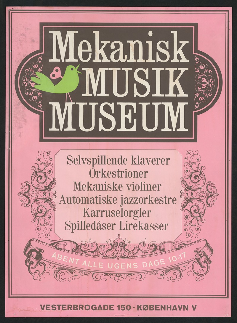 Parrot litho - Mekanisk Musik Museum