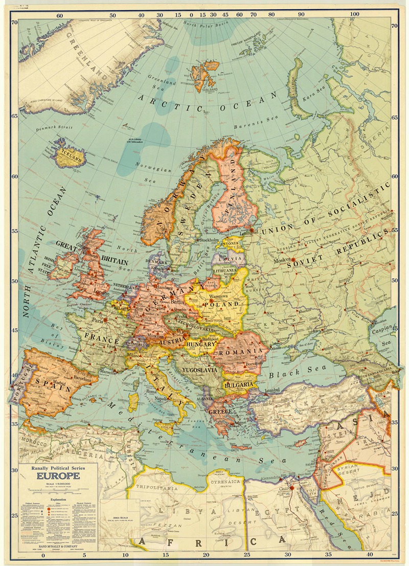 Rand McNally & Company - Political map of Europe