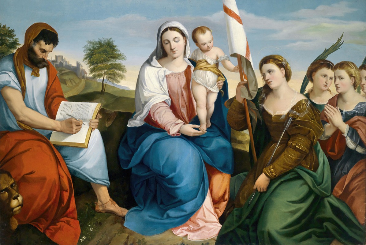 Johann Matthias Ranftl - Madonna mit Kind und Heiligen