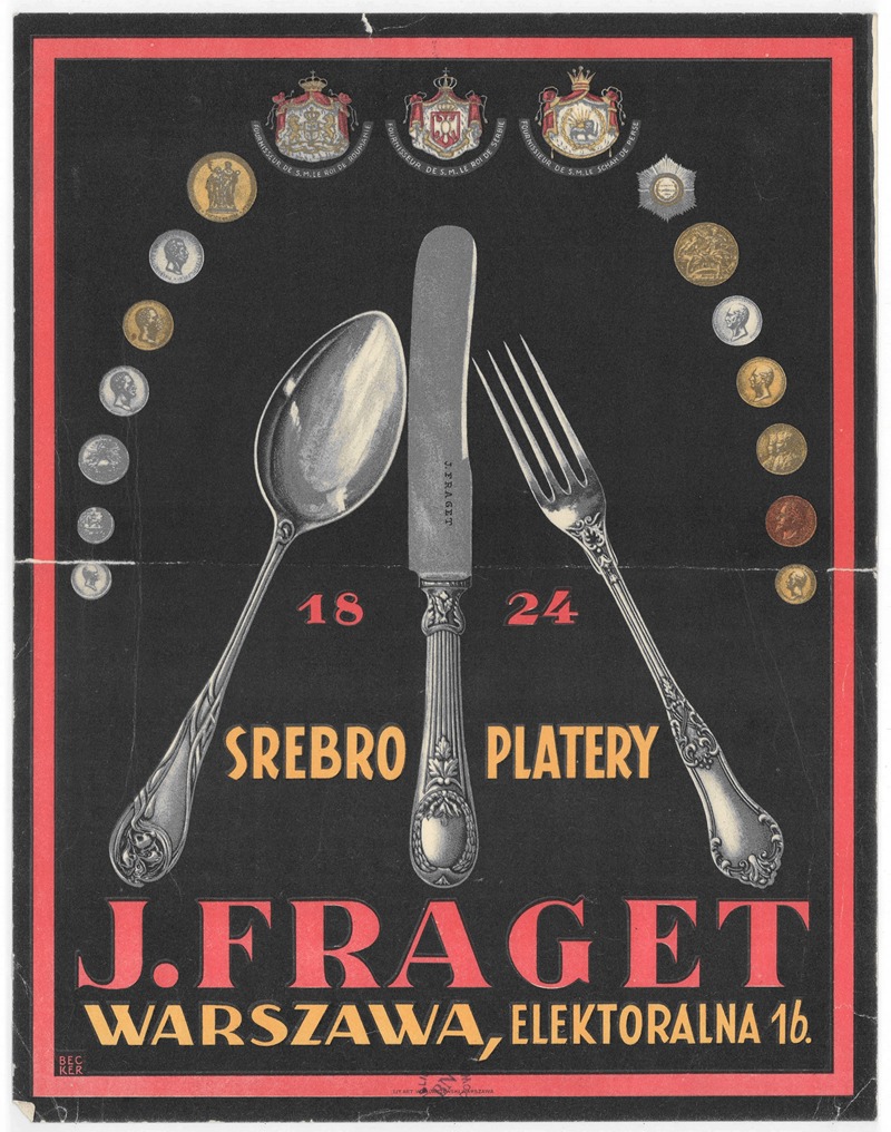 W. Główczewski - 1824 srebro platery J. Fraget warszawa