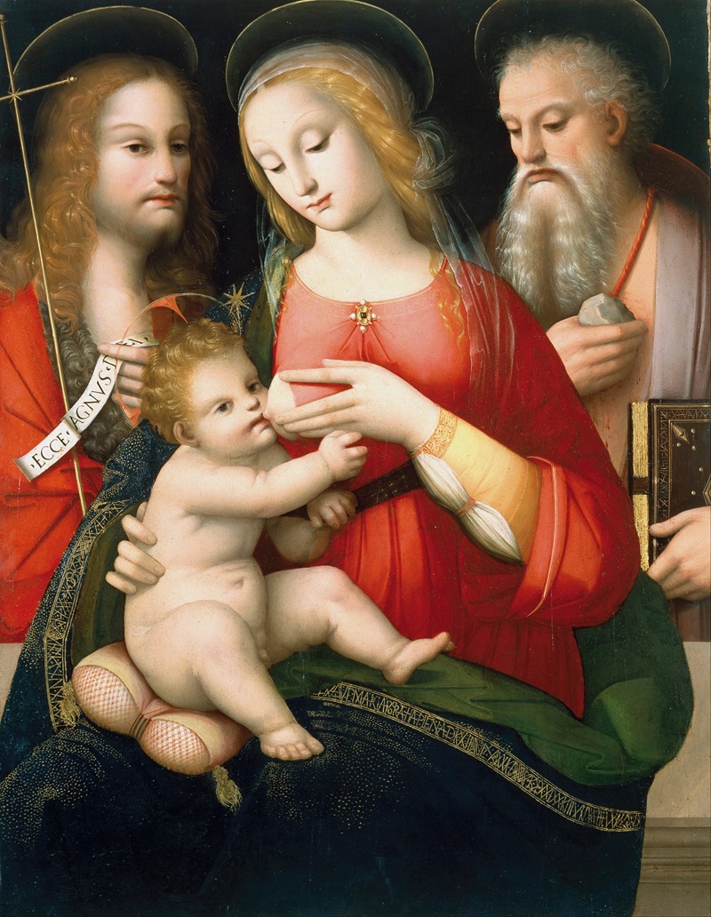 Andrea del Brescianino - Madonna with Child and Saints John the Baptist and Girolamo