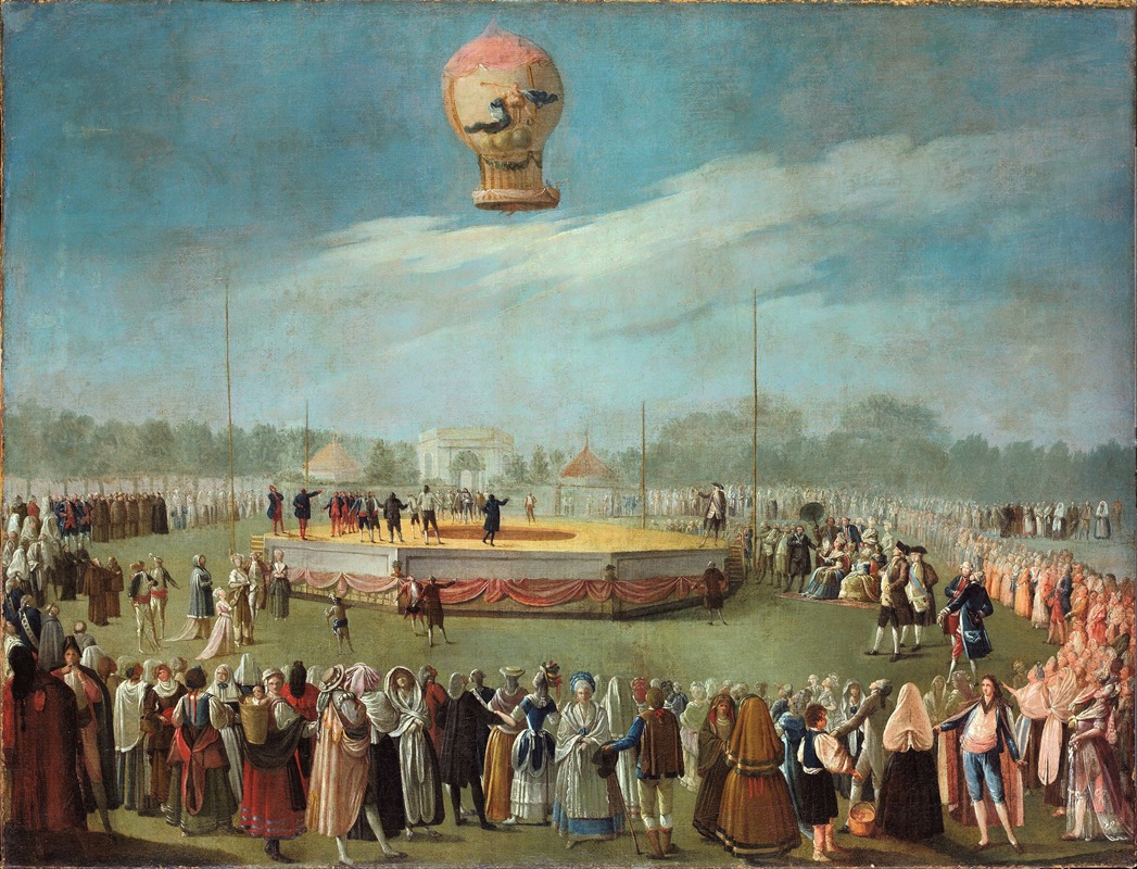 Antonio Carnicero - Ascenso de un globo en presencia del rey Carlos IV y de su Corte