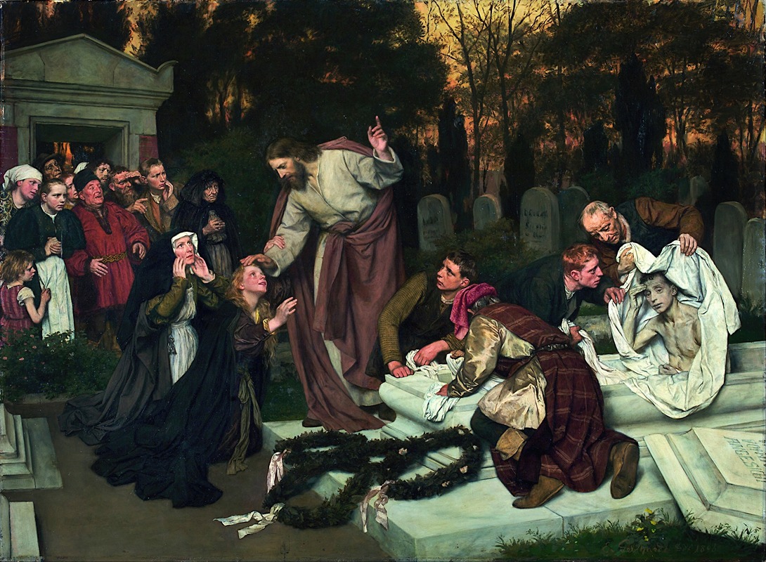 Eduard Karl Franz Von Gebhardt - The Raising of Lazarus