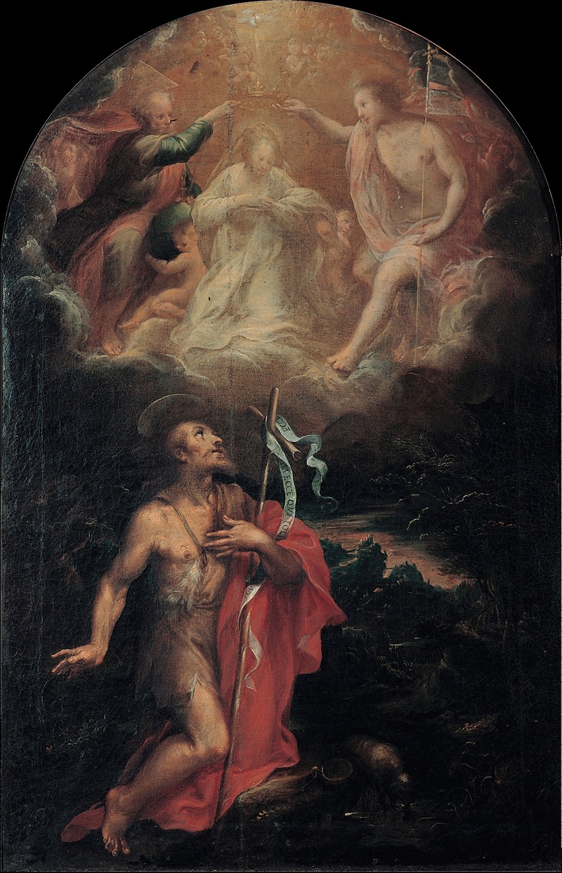 Emilian School - Coronation of the Virgin with Saint John the baptist
