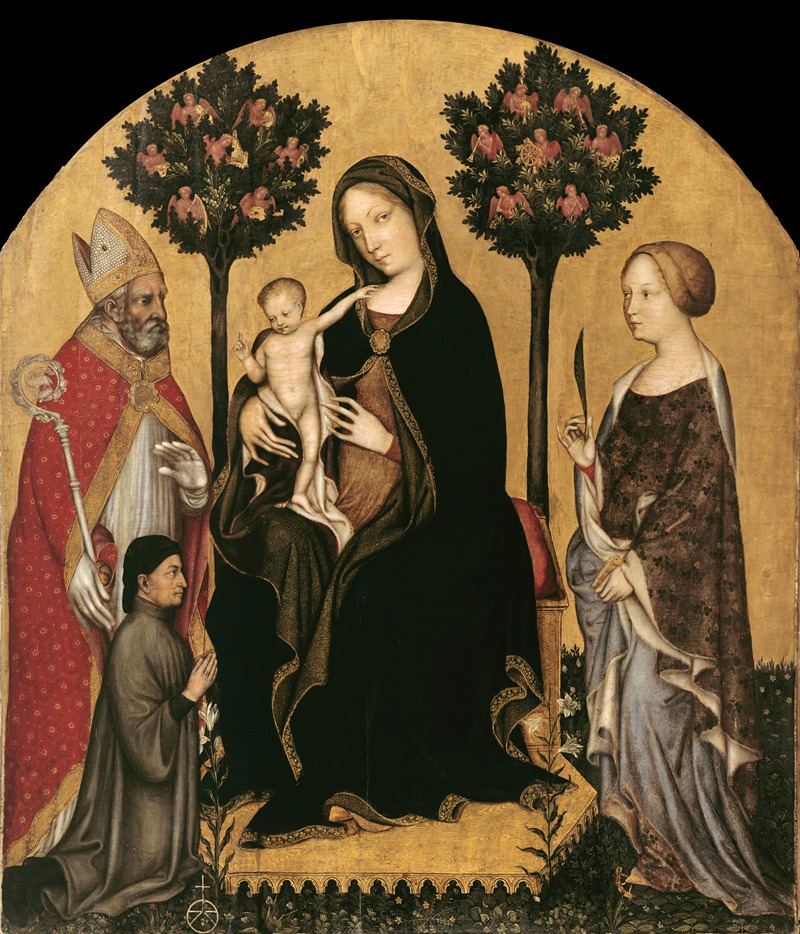 Gentile da Fabriano - Mary Enthroned with the Child, Saints and a Donor