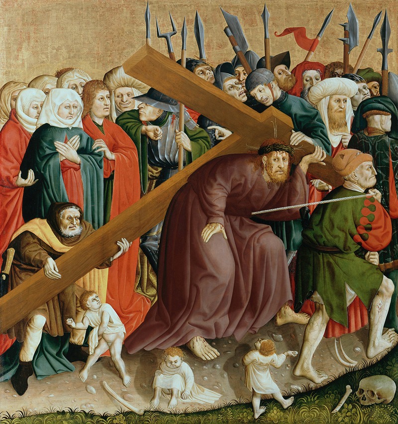 Hans Multscher - Jesus Christ Bearing the Cross; The Wings of the Wurzach Altar (lower left)
