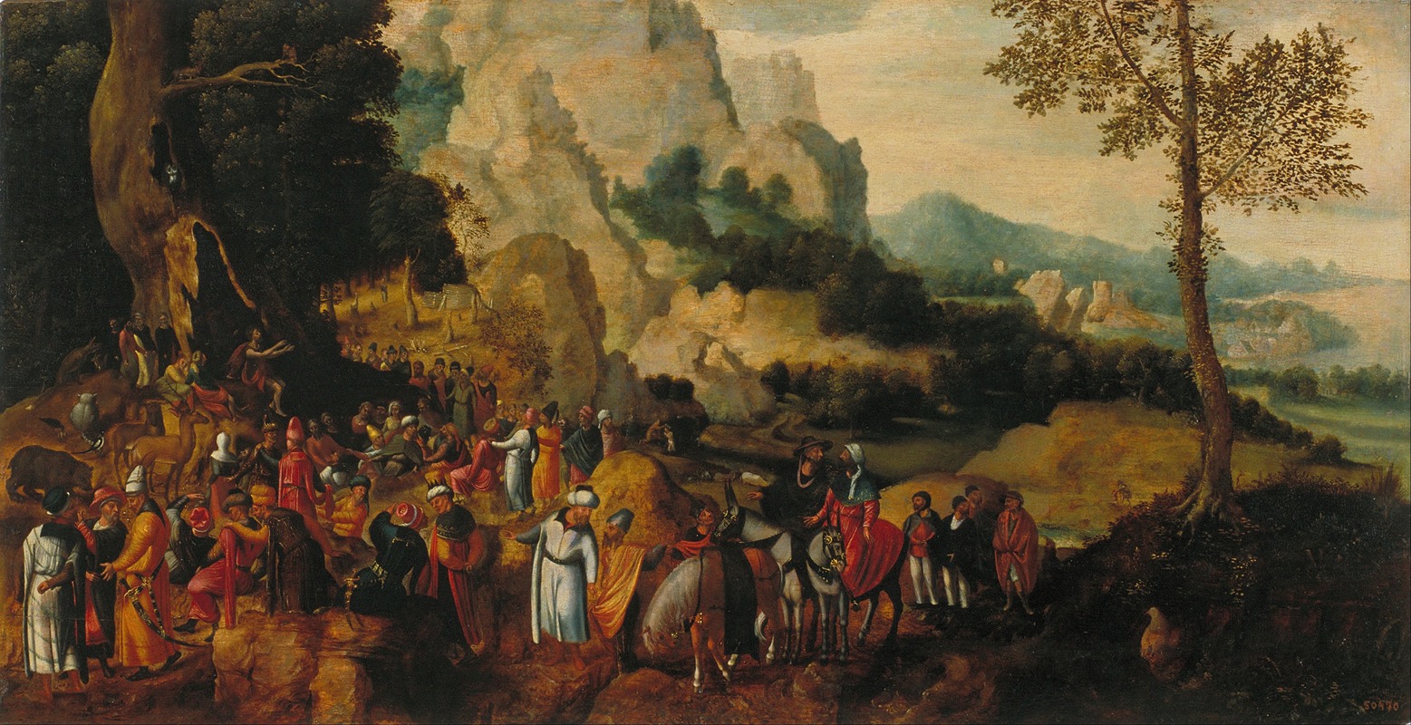 Herri met de Bles - Landscape with Saint John the Baptist Preaching