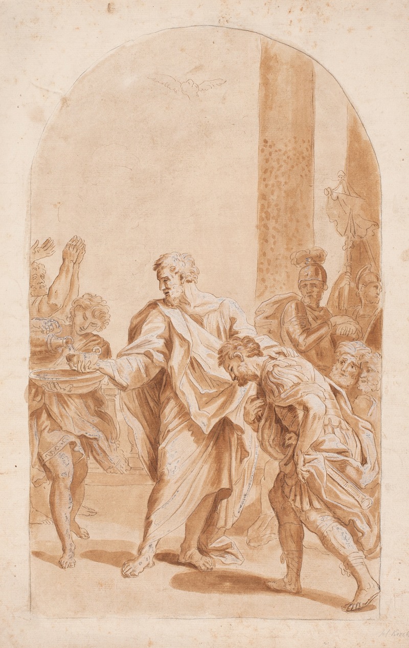 Hendrik Krock - S. Peter døber Centurion Cornelius. (Apostelhist. 1047-48)