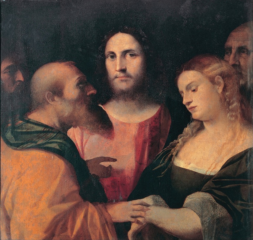 Jacopo Palma Il Vecchio - Jesus and the woman taken in adultery 